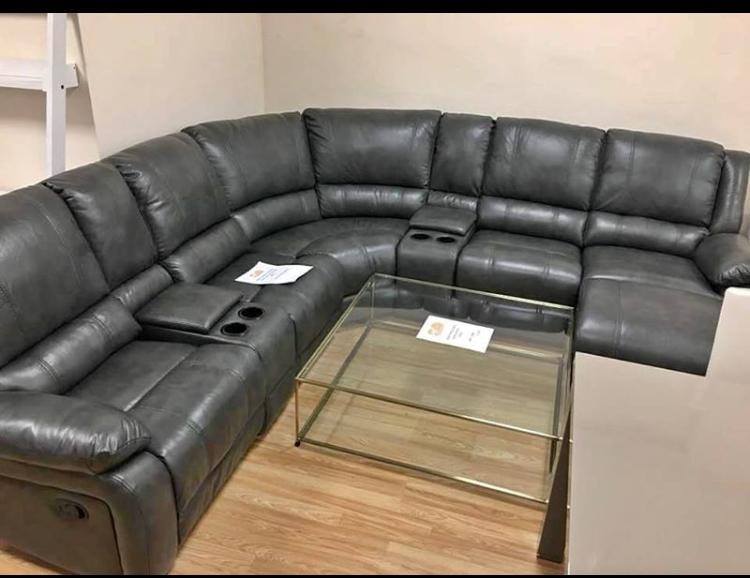 Recliner Corner Sofa With Cup Holders, Black Leather Corner Sofa Bed Used