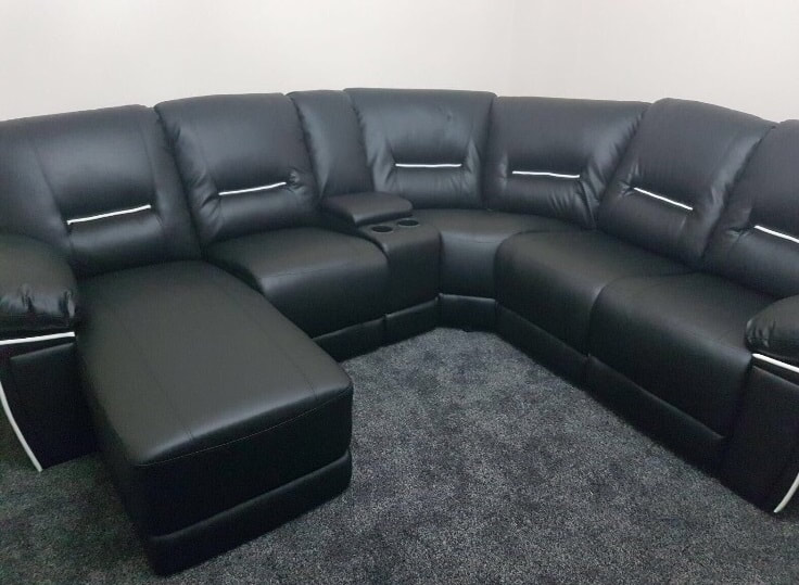 Sienna Hi 5 Home Furniture, Leather Corner Recliner Sofa With Cup Holders